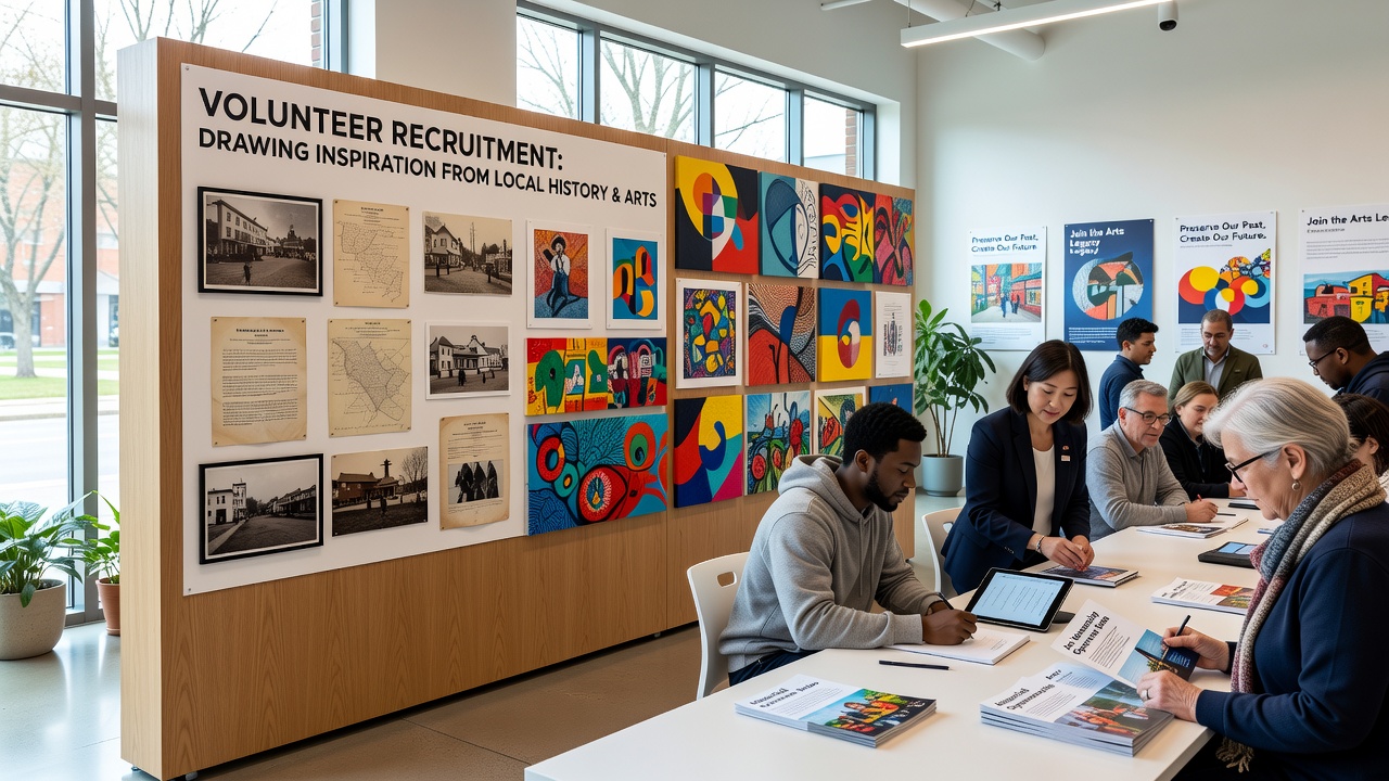 Community arts workshop where participants create projects inspired by archival records